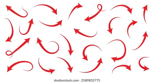 Set of curved arrows isolated on white background. Curved arrows, hand drawn curved arrows. Set long blue curve arrow icon vector . blue curve arrow icon set. long arrow icon set. curve arrow vector.
