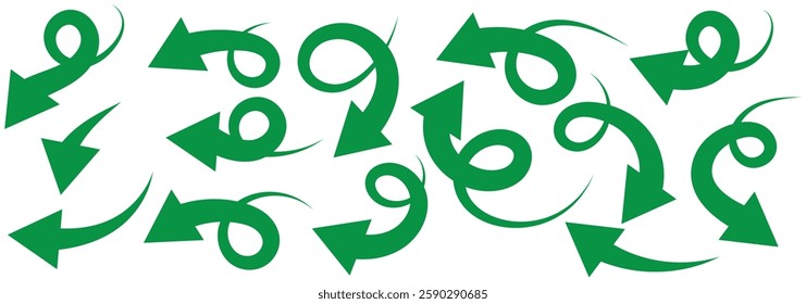 Set of Curved Arrows isolated on Transparent background. Vector illustration editable icons. arrow icon for your web site design, logo, app, UI. EPS 10.