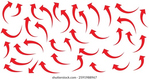 Set of curved arrows isolated on white background. Curved arrows, hand drawn curved arrows. Set long blue curve arrow icon vector . blue curve arrow icon set. long arrow icon set. curve arrow vector.