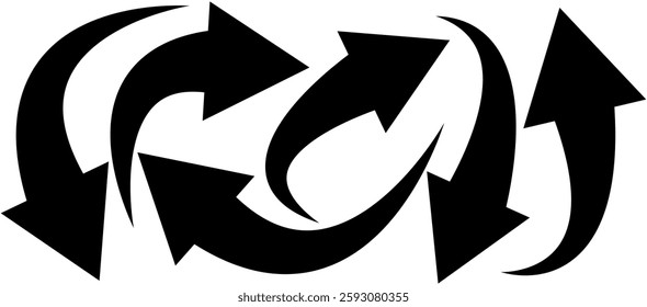 Set of curved arrows isolated on white background. Curved arrows, hand drawn curved arrows. Set long black curve arrow icon vector . black curve arrow icon set. long arrow icon set. curve arrow icon