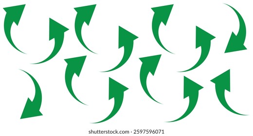 Set of curved arrows isolated on white background. Curved  arrows. Set long blue curve arrow icon vector . blue curve arrow icon set. long arrow icon set. curve arrow vector. design eps 10 
