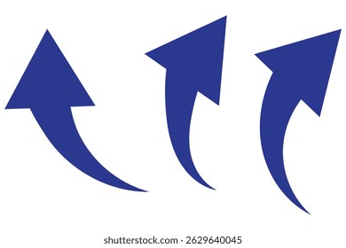 Set of curved arrows isolated on white background. Curved arrows, hand drawn curved arrows. Set long blue curve arrow icon vector . blue curve arrow icon set. long arrow icon set. curve arrow vector