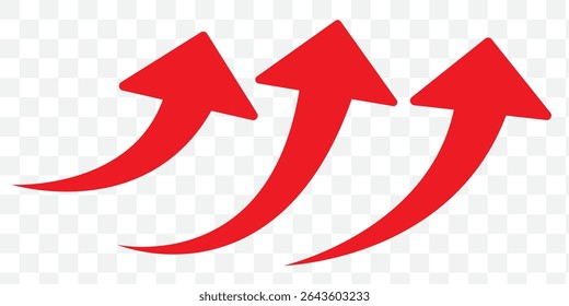 Set of curved arrows isolated on white background. Curved arrows, hand drawn curved arrows. Collection of pointers. Vector illustration.