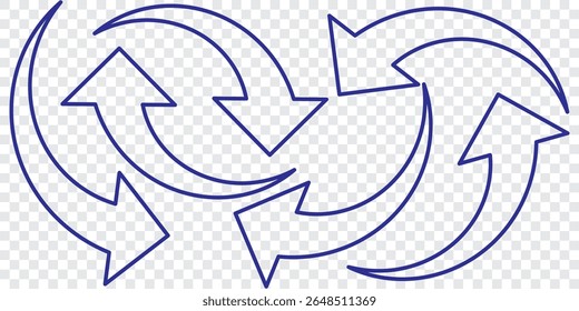 Set of curved arrows isolated on white background. Curved arrows, hand drawn curved arrows. Set long blue curve arrow icon vector . blue curve arrow icon set. long arrow icon set. curve arrow vector.