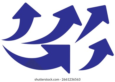 

Conjunto de flechas curvas aisladas sobre fondo blanco.