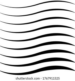 A set of curved calligraphic lines strips, ribbon twisting vector, as a road element of calligraphy elegantly curved ribbon line