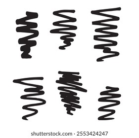 A set of curved lines with a doodle-style marker