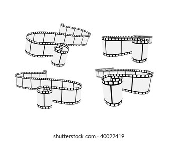 set of curved photographic film