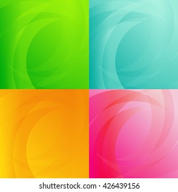 A set of curvy abstract background, available in 4 different colors. Colorful vector Illustration.