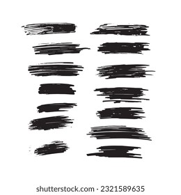 set of custom brush strokes created from real paint brushes