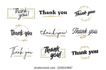 Set of custom THANK YOU hand lettering designs.