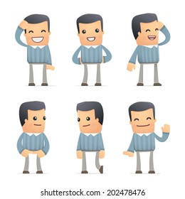 set of customer character in different interactive  poses