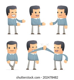 set of customer character in different interactive  poses