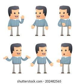 set of customer character in different interactive  poses