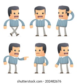 set of customer character in different interactive  poses