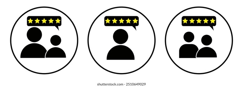  Set of customer or employee experience icon. five star , four star, three star feedback eps 10.