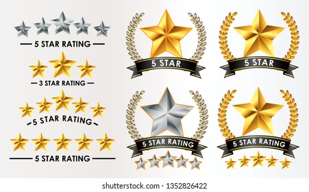 set of customer feedback 5 star rating. easy to modify