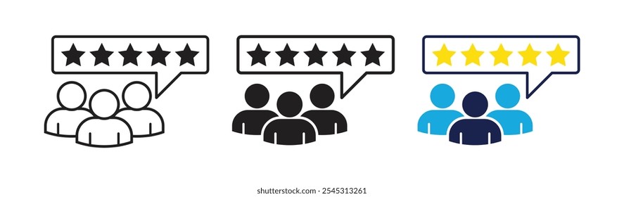 conjunto de cliente ícone de feedback vetor design ilustração isolado fundo branco 