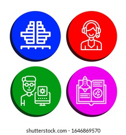 Conjunto de iconos de clientes. Como Población, Soporte, Programador, Guía , iconos de clientes