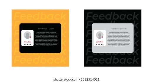 
Set of customer Male and Female Share Your Feedback social media template. Latest Banner, ads and Client feedback square flyer or poster template, testimonial social media pack or ads collection
