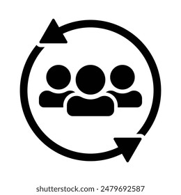 Set of Customer retention icon collection. User avatar icon with circle. Vector Illustration.