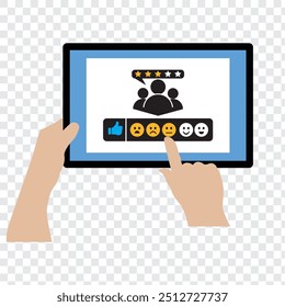 Set of customer review icons. Business client symbol, people group with five stars. Customer satisfaction signs. Grade, achievement, rating. Customer experience or 5 star satisfaction rating icon.