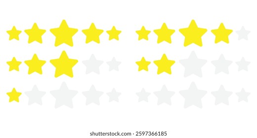 Set of customer review icons. Customer satisfaction signs. Grade, achievement, rating. Customer experience or 5 star satisfaction rating icon.