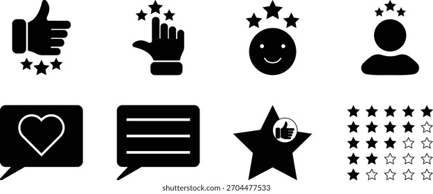 Conjunto de iconos de satisfacción Cliente en estilo de línea. iconos para Web y App móvil, Ilustración vectorial.