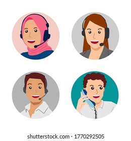 Set of customer service character. Can use for profile, avatar, character, card and poster