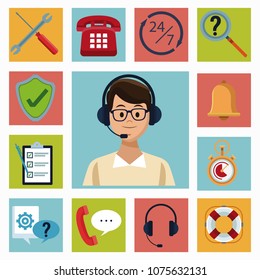 Set of customer service icons