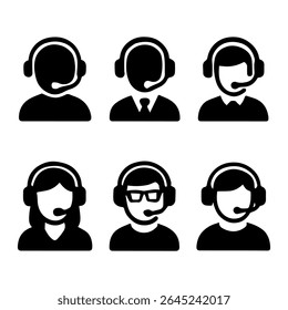 Set of Customer Support and Call Center Icons
