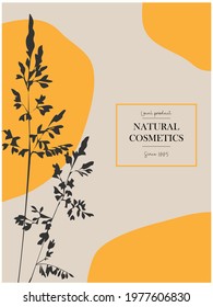 Set of customizable labels of Natural organic herbal products  for Cosmetics, Pharmacy, healthy food. 