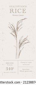 Set of customizable oatmeal labels of Natural healthy food. Cereal oat products packaging templates. Contemporary design for Cosmetics, Pharmacy, bakery. Vector illustration