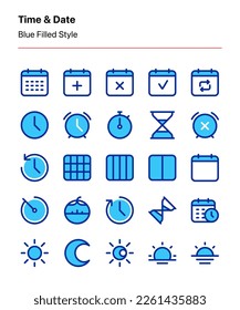 A set of customizable time and date icons. Perfect for app and web interfaces, graphic design, and other projects