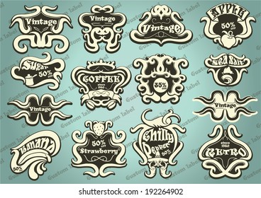 Set of customizable vector labels