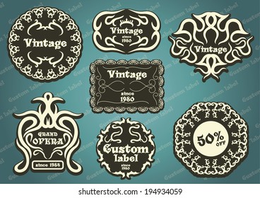 Set of customizable vector labels