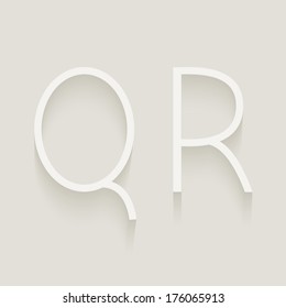 Set of cut paper capital letters, Q and R. Eps 10. 