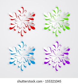 Set of cut paper snowflakes