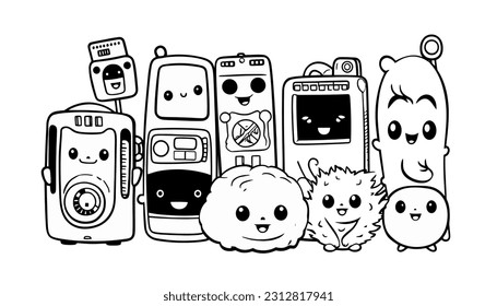Conjunto de caracteres de gadget abstractos y simples