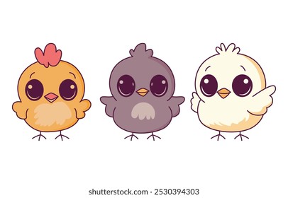 Conjunto de bonitos Adorável Frango Galinha Animal Cartoon Personagem