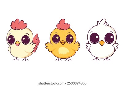 Conjunto de bonitos Adorável Frango Galinha Animal Cartoon Personagem