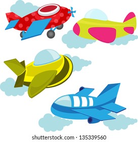 set of cute airplanes