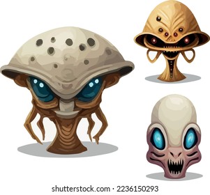 A set of cute aliens