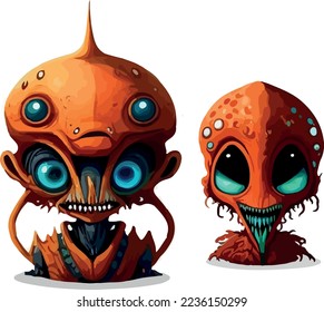 A set of cute aliens