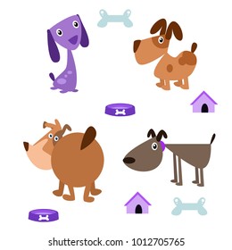 Set of cute animal cartoon illustration for kids.