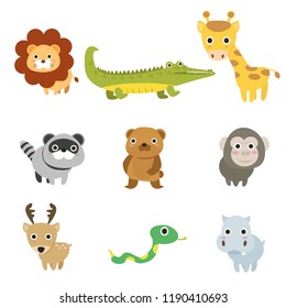 Set Cute Animal Cartoons Collection
Vector illustrations