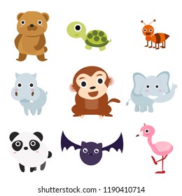 Set Cute Animal Cartoons Collection
Vector illustrations