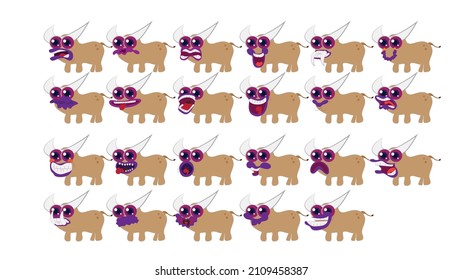 set cute animal character vector icon for sticker and background
