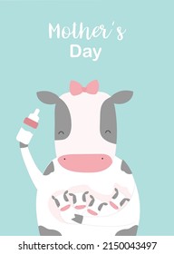 Set of cute animal design for happy Mothers Day card,poster,template,greeting cards,Vector illustrations.