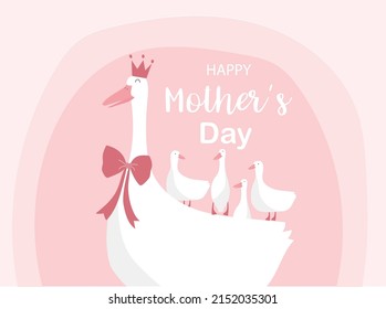 Set of cute animal design for happy Mothers Day card,poster,template,greeting cards,Vector illustrations.